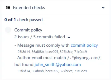 Commit policy check example