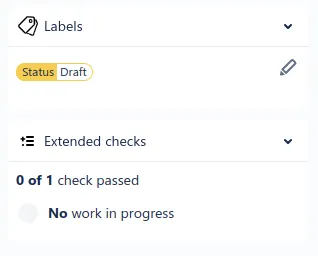 Bitbucket pull request marked as draft using label and failing merge check