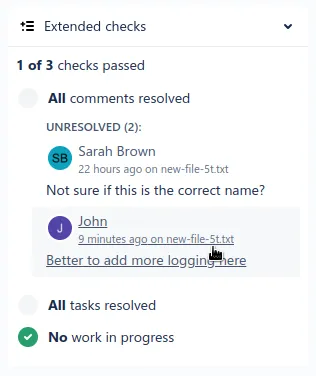 Unresolved checks
